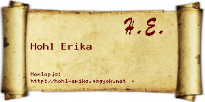 Hohl Erika névjegykártya